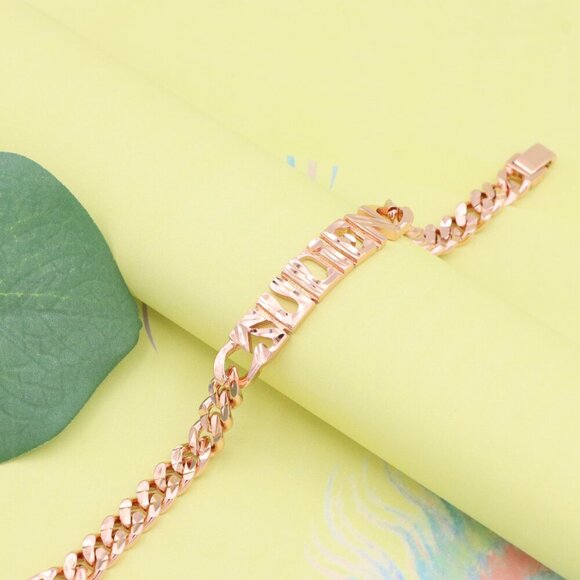 "Rose Gold Designer Bracelet with ""Sudien"" Text Detailing, XPBL1155 - Picture 3 of 12